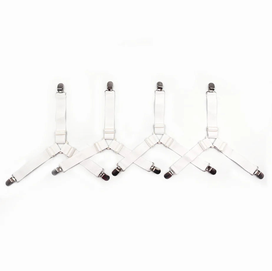 4PCS/Set Elastic Bed Sheet Grippers Adjustable Belt Fastener Clips Mattress Cover Blankets Holder Sofa Fixation Organize Gadgets