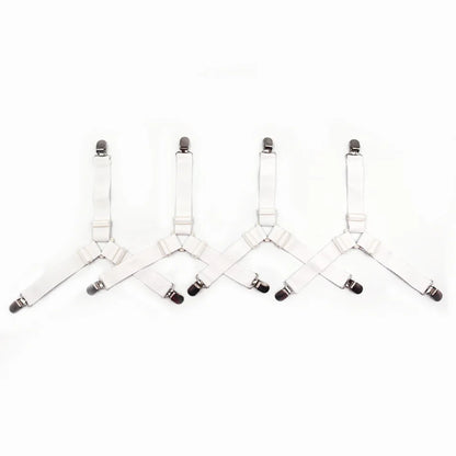 4PCS/Set Elastic Bed Sheet Grippers Adjustable Belt Fastener Clips Mattress Cover Blankets Holder Sofa Fixation Organize Gadgets