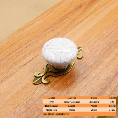 LSTABAN New Chinese Modern Simple Drawer Cupboard Wardrobe Wine Cabinet Bookcase Ceramic Single Hole Zinc Alloy Round Handle
