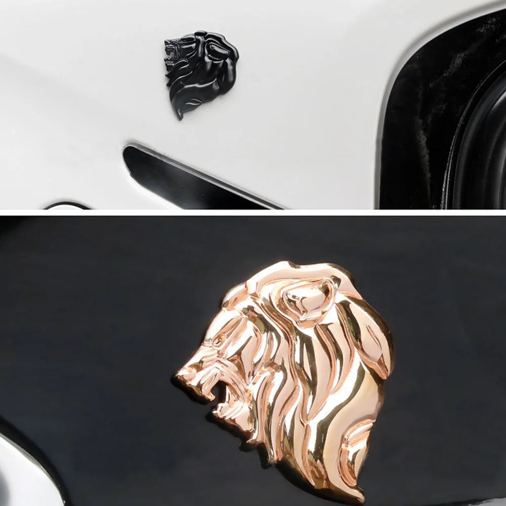 DSYCAR 1Pcs Badge Logo Car Sticker Reflective Decal Auto Decoration Badge Motorcycle Lion Head Emblem 3D Metal Windshield New