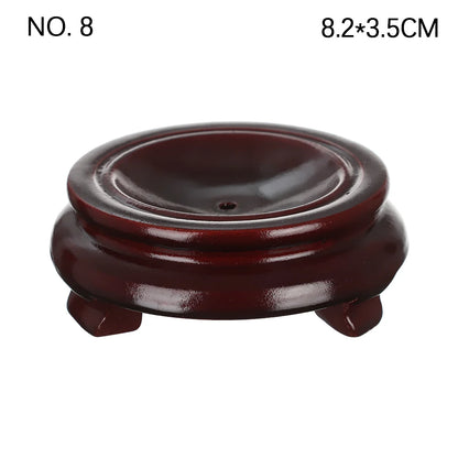 1 PC Figurine Crystal Ball Base Handicraft Desktop Ornaments Photography Props Display Stand Sphere Stone Support Wooden Holder