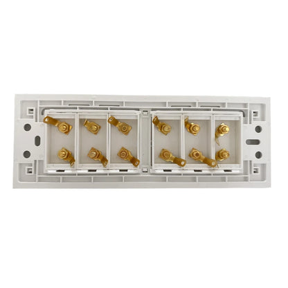 12 Ports Gold Binding Posts Wall Plate Audio Speaker Connector Banana Plug Outlet For 6.0 Surround Sound No Soldering Required