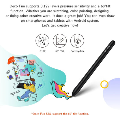 XPPen Deco Fun XS Graphic Tablet 8192 levels Tilt Digital Drawing Tablet 266RPS Support Android Mac Linux Windows Chrome