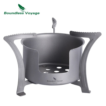 Boundless Voyage Camping Alcohol Stove Ultralight Titanium Wood Burning Stove Outdoor Multi-Fuels Mini Stove Ti2011C-13C