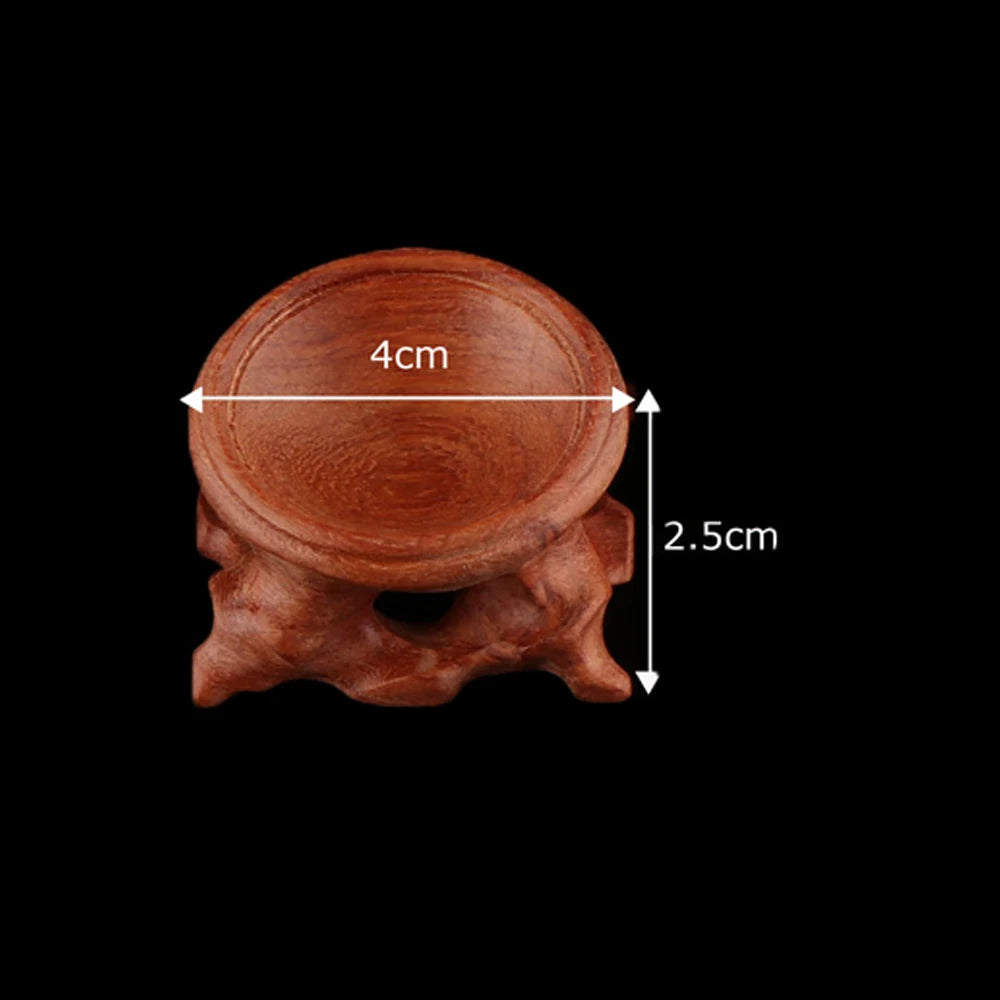 1 PC Figurine Crystal Ball Base Handicraft Desktop Ornaments Photography Props Display Stand Sphere Stone Support Wooden Holder