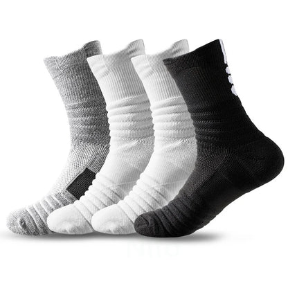 High Socks Men Basketball Sport Socks Breathable Running Cycling Soccer Hiking Black Athletic Cotton Sock Men Winter Warm Socks