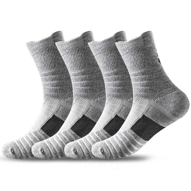 High Socks Men Basketball Sport Socks Breathable Running Cycling Soccer Hiking Black Athletic Cotton Sock Men Winter Warm Socks