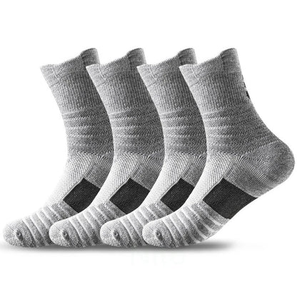 High Socks Men Basketball Sport Socks Breathable Running Cycling Soccer Hiking Black Athletic Cotton Sock Men Winter Warm Socks