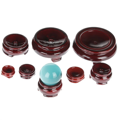 1 PC Figurine Crystal Ball Base Handicraft Desktop Ornaments Photography Props Display Stand Sphere Stone Support Wooden Holder