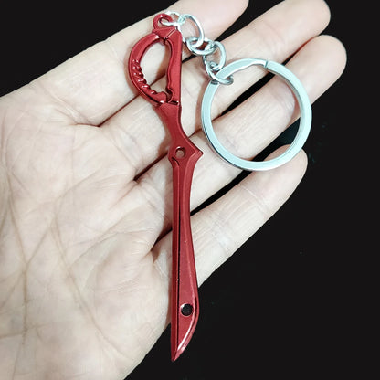 Anime KILL la KILL Key Chains Matoi Ryuko Mini Metal Red Scissor Blade Weapon Pendants Keyring Men Car Accessories