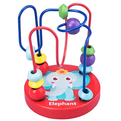 Montessori Wooden Kids Toys Wooden Circles Bead Wire Maze Roller Coaster Toys Educational Toys Wood Puzzles Maze For Children