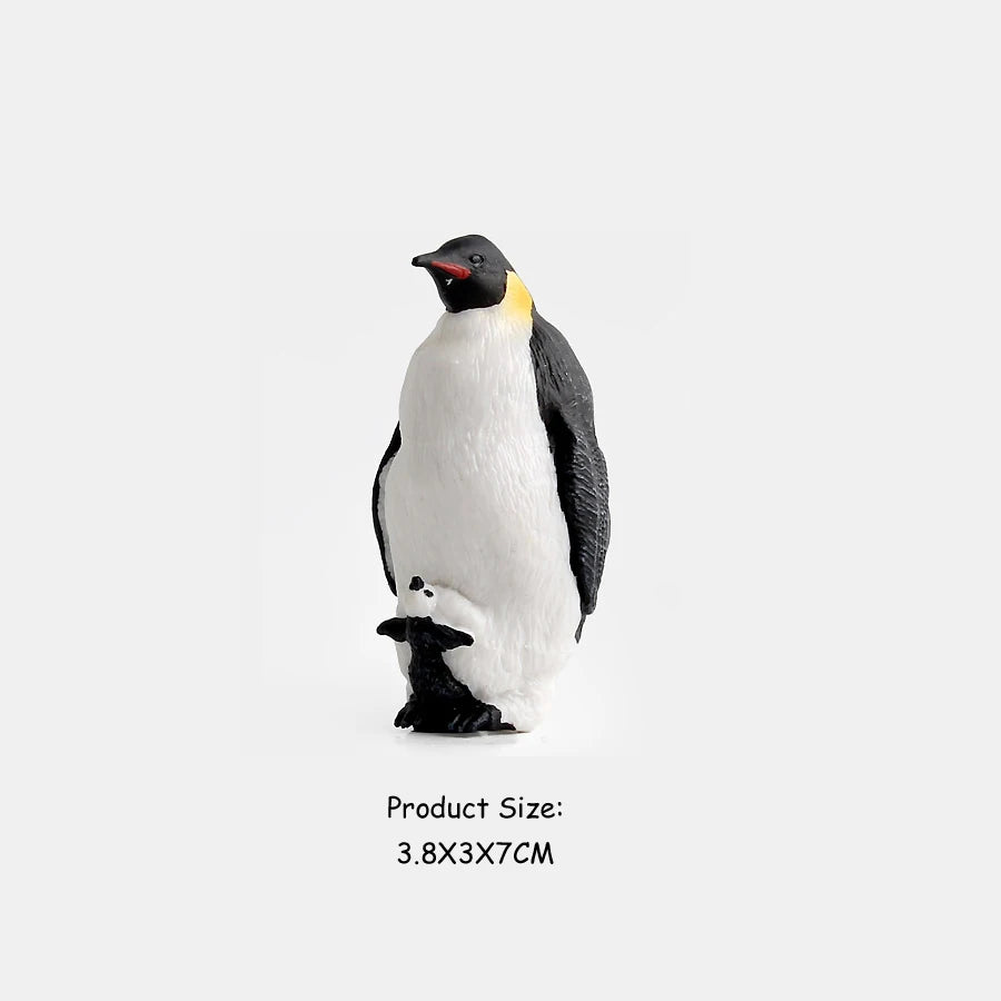 Simulation Penguin Models Figurines,Antarctic Set with Different Varieties of Penguin Cub Ocean Animal Model Cake Toppers Gift