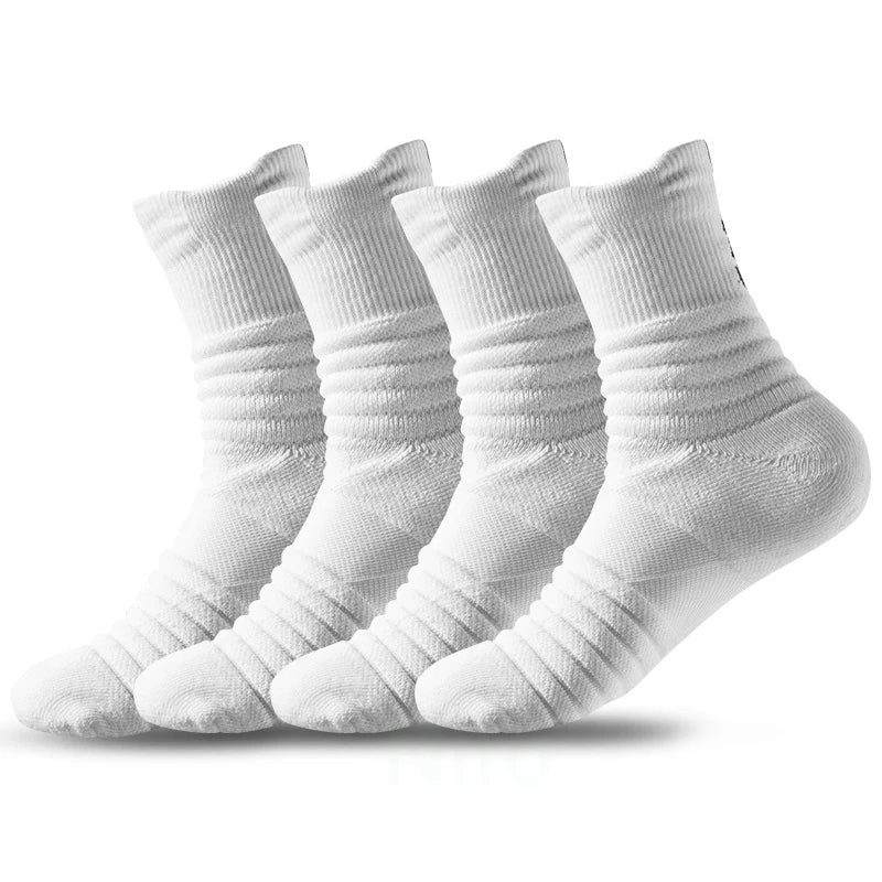 High Socks Men Basketball Sport Socks Breathable Running Cycling Soccer Hiking Black Athletic Cotton Sock Men Winter Warm Socks
