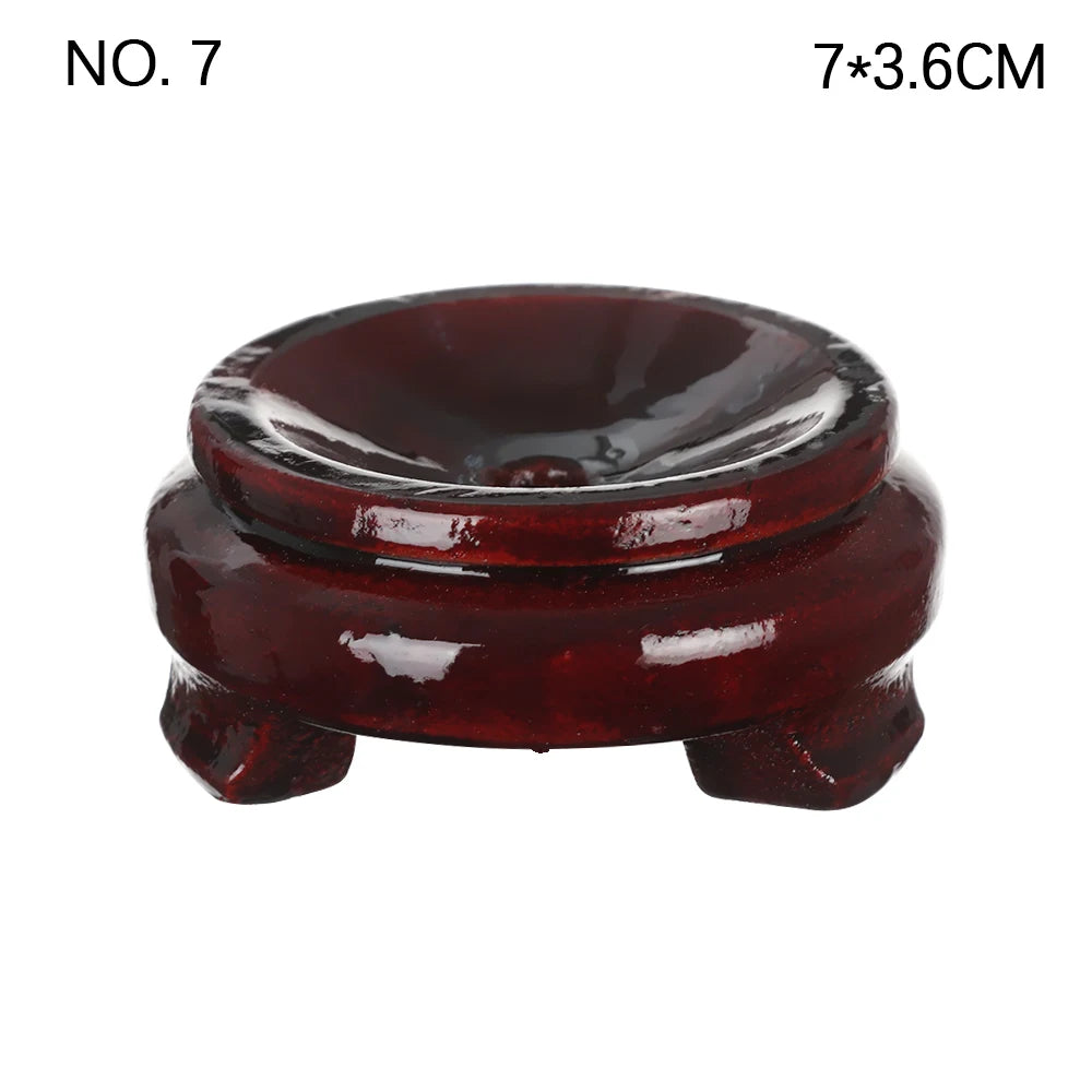1 PC Figurine Crystal Ball Base Handicraft Desktop Ornaments Photography Props Display Stand Sphere Stone Support Wooden Holder