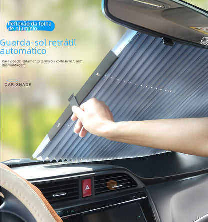 Retractable Sunshade for Car vehicle windshield Summer Auto Folding Shade