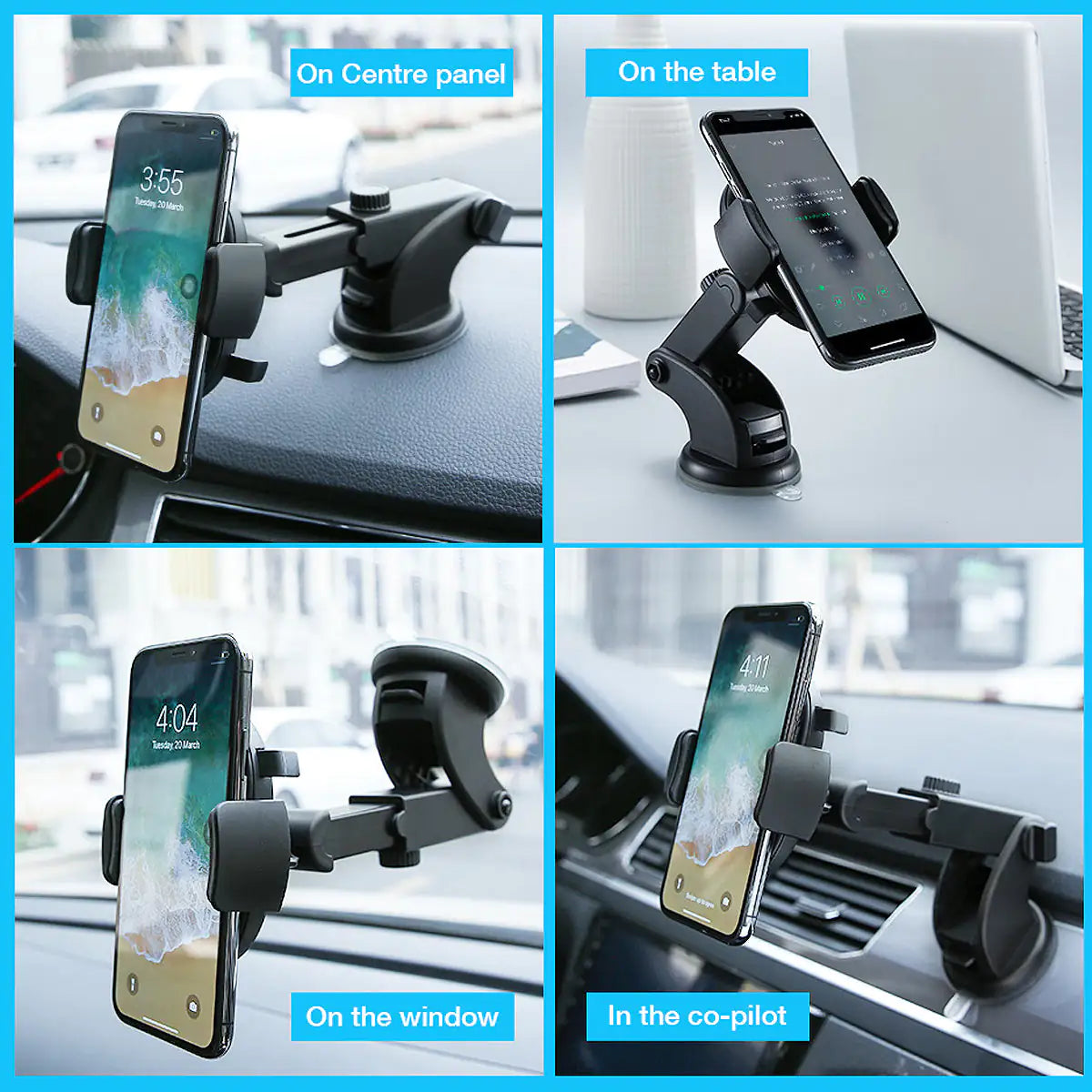 Car Mobile Phone Holder expandable Dashboard windshield Suction Type