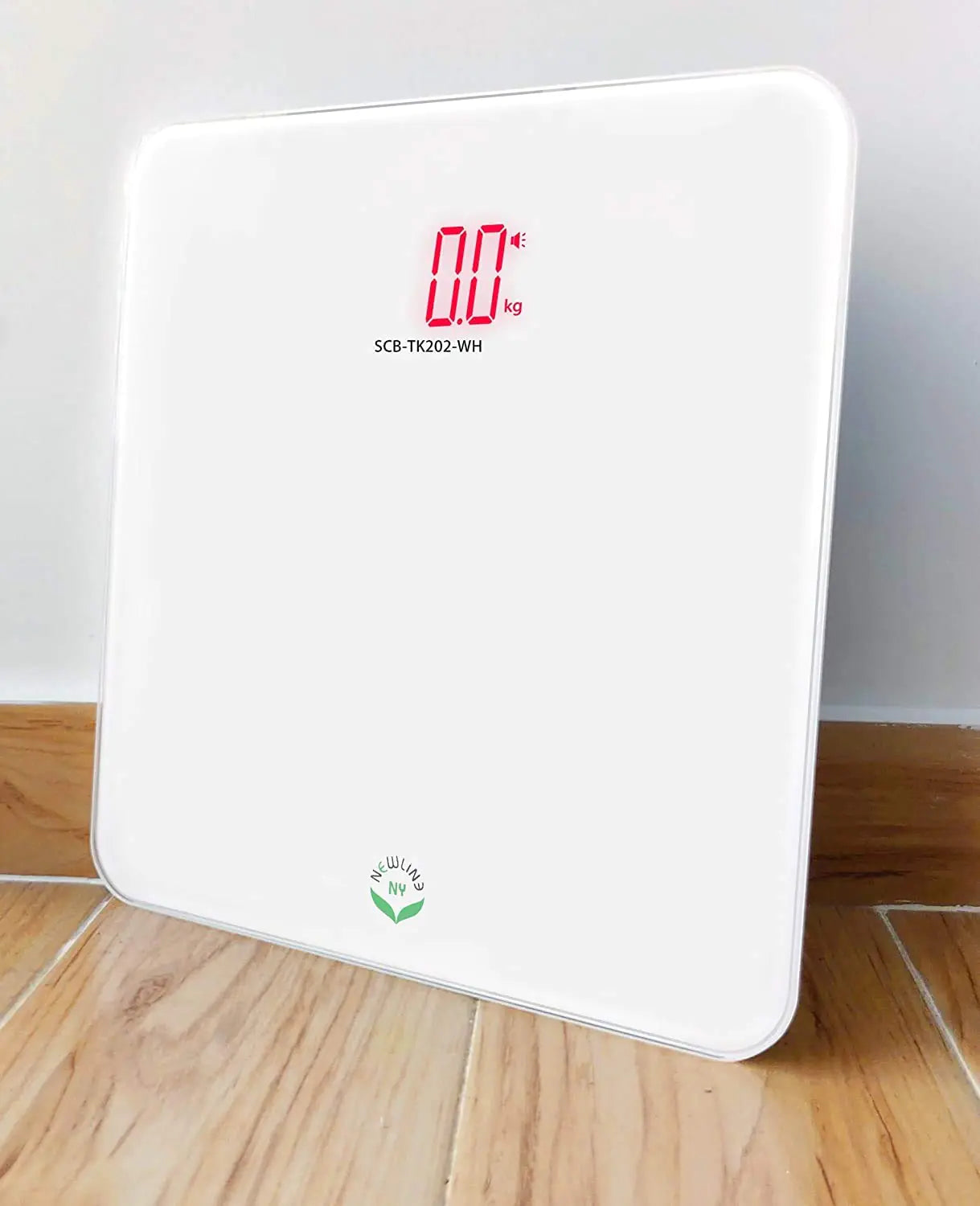 NewlineNY Voice Talking Digital Bathroom Scale Easy Auto Step-on Auto Off Technology White Lb or Kg 440lb Capacity