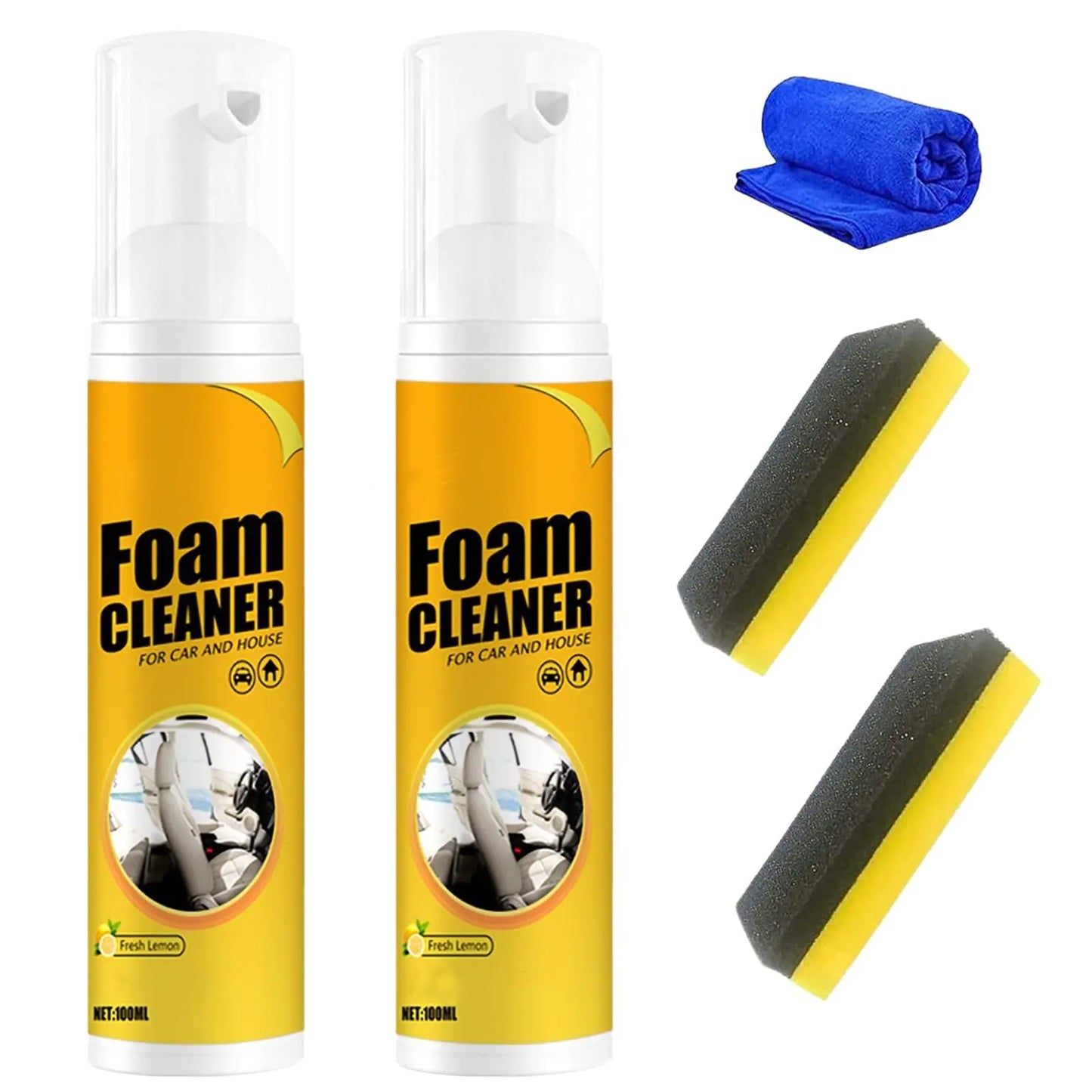 2Pcs Foam CLEANER All-Purpose Cleaners for Car Leather