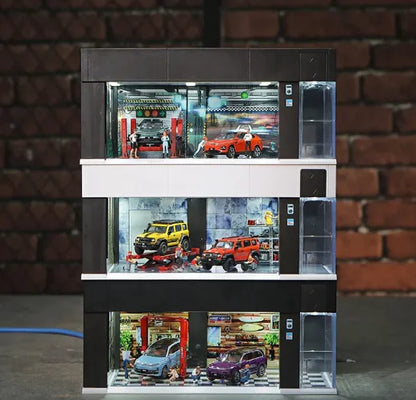 Car Display Model Storage showcase with LED light 1:64