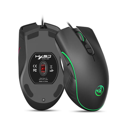 Glowing Wired Gaming Mouse 6400 DPI sensor four adjustable resolution