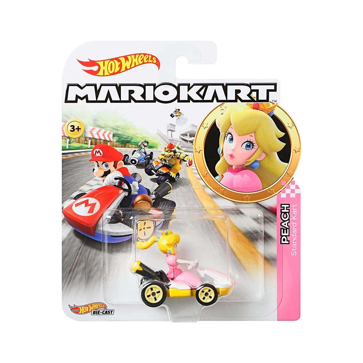 Hot Wheels GBG28 Mario Kart 1:64 Die-Cast Peach with Standard Kart Vehicle