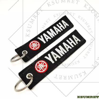 For Yamaha Motorcycle keychain short strip embroidery woven label motorcycle trend pendant car LOGO hat clothing label