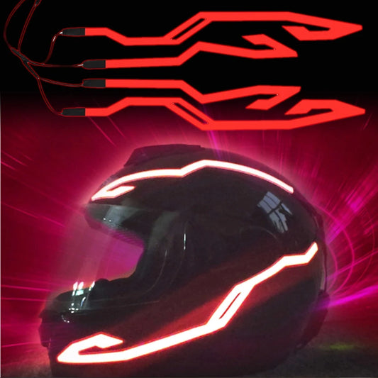 Motorcycle Helmet Light 4 in 1 EL Light 3 Mode Led Helmet Light Night Riding Signal Helmet Strip Decoration Accessories Kit