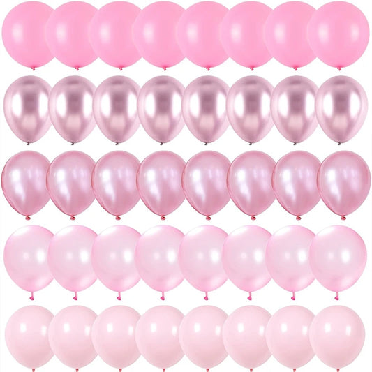 Pearl Powder Confetti Metal Latex Balloons Wedding Decoration Pink Globos New Year Birthday Party Baby Shower Anniversary Decor