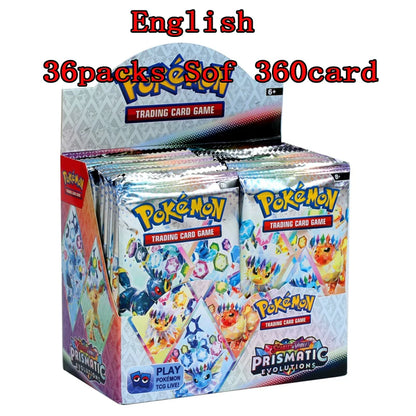 360Pcs English French Spanish Carta Karten Pokem Cards Sun Moon Evolutions Booster Box Collectible Tradiner Card for Child