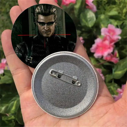 Albert Wesker Resident Evil Badges 25 32 44 58 75 Mm Round Cosplay Pin Bag Decor Fans Collect Friends Gifts Brooch Souvenir