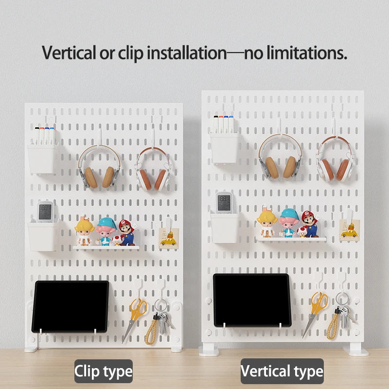 Home Furniture Storage Pegboard: Desktop Standing Height-Adjustable Storage Rack, Also for Displaying Decorative Figurines