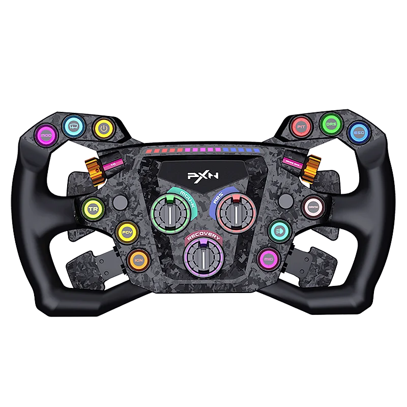 PXN W GTL GT One Racing Simulator Wheel Carbon Fiber Shift Paddle RGB Customizable Keys Quick Detachable Steering Wheel For PC