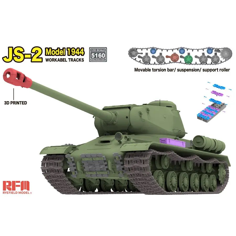 Model 1944 Heavy Tank RYE FIELD 5160 1/35 Soviet JS-2  [Workable Tracks] Military Model Kit