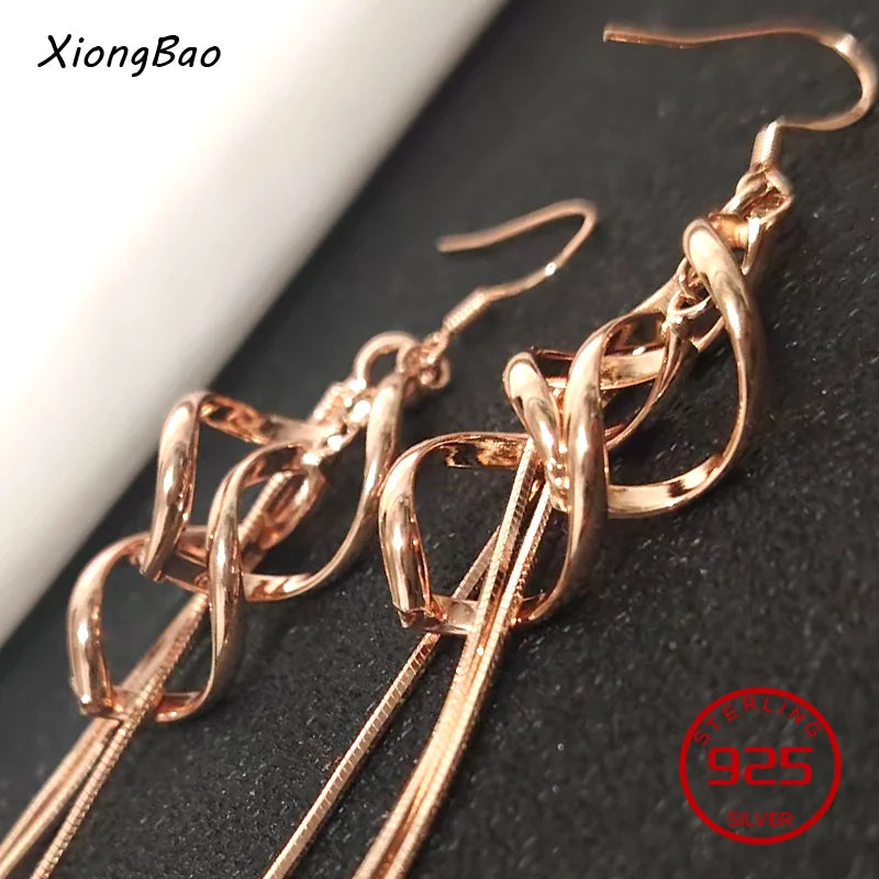 925 Sterling Silver Geometry Asymmetric Earring for Women Girl Simple Office Jewelry Gift Dropshipping