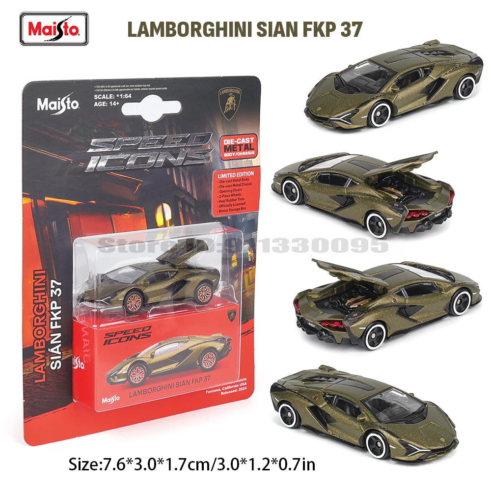 Maisto 1:64 Ferrari 812 Superfast SF90 SP1 Lamborghini 37 Chassis full alloy die-casting car model collection gift toys