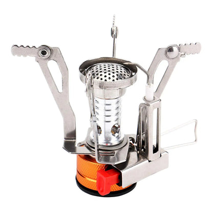 One Piece Gas Stove with Converter Portable Compact Outdoor Cooking Gear for Camping Hiking Backpacking