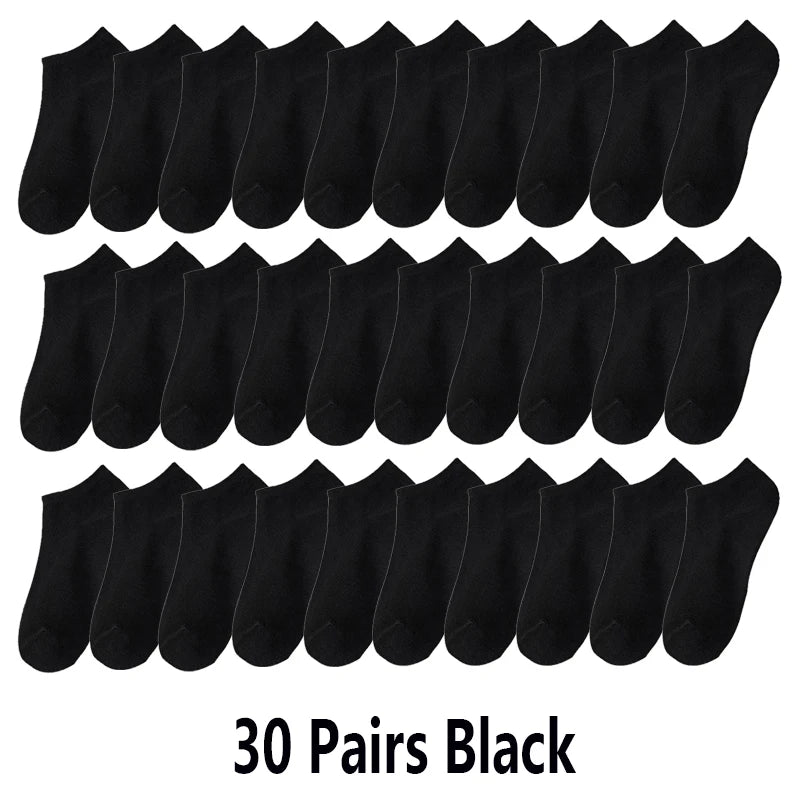 10/30/50 Pairs Summer Boat Socks For Men Non-slip Silicone Invisible Cotton Socks Breathable No-Show Slippers Sport Ankle Socks