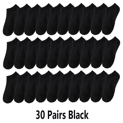 10/30/50 Pairs Summer Boat Socks For Men Non-slip Silicone Invisible Cotton Socks Breathable No-Show Slippers Sport Ankle Socks