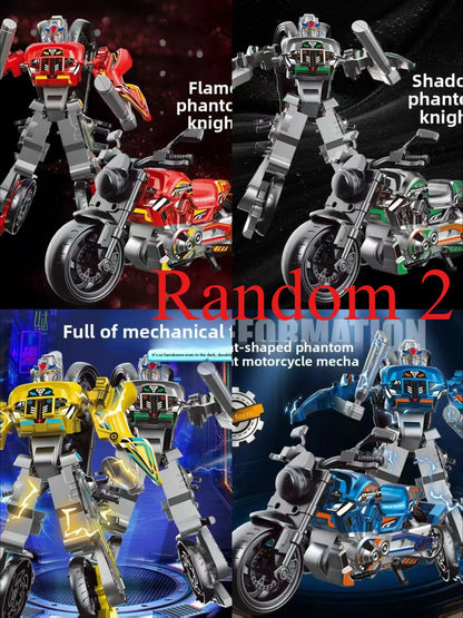 Deformed Motorcycle Robot Model Toy Educational DIY Bimorph Transformation Robot Gift