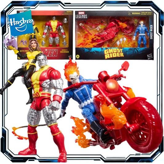 Hasbro Genuine Marvel Legends Blue Ghost Rider Bike Colossus Shadowcat X-Men Action Figure Collection Ornaments Model