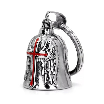 Guardian Bell Motorcycle Bells, Stainless Steel Motorcycle Bell Lucky Charm, Motorcycle Bell Hanger, Chrome for Motorc