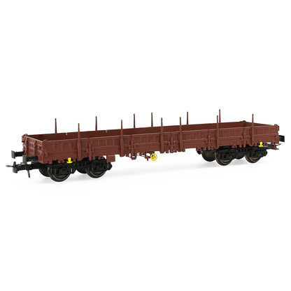 1 Unit Evemodel Trains - Painted Brown HO Scale 40' Low-side Car Model Wagon with Metal Wheels C8764