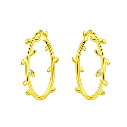 PANPOKI Original 925 Sterling Silver Beautiful Tulip Flower Earrings Women Hoop Earring Anniversary Jewelry Trendy Gifts