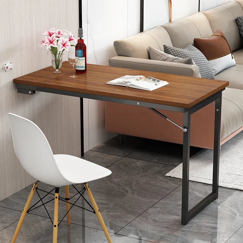 Wall Mounted Folding Dining Table Small Unit Wall Connected Coffee Tables Kitchen Operation Invisible Study Desk Table