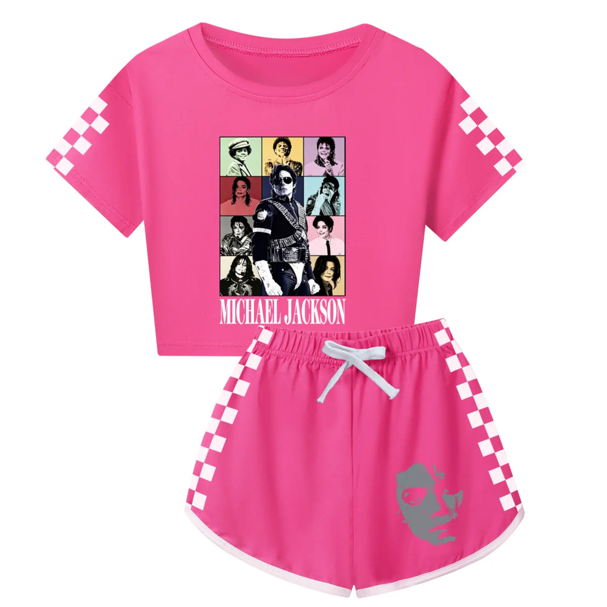 International celebrity children's short sleeved shorts and long sleeved Boy Girl Michael Jackson pajamas set
