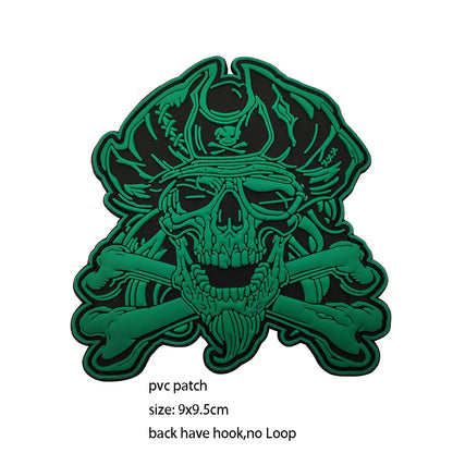 New Design Creative Pirate Captain Jack Soft PVC Armband Glow-in-the Dark Skull Tactical Morale Backpack Patches for Clothing