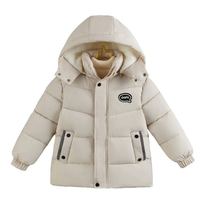 Boys Thickened Jacket Children's Padded Coat Winter Warm Casual Outerwear Kids Hooded Zip-Up Parkas Autumn Fashion Cotton Clothe