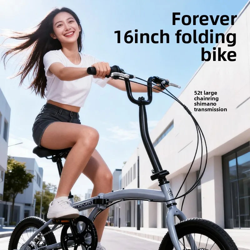 New forever Foldable Bicycle Adult Ultra Light Portable Trunk Bicycle 16inch