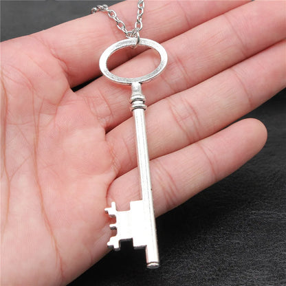Vintage Big Key Pendant Long Chain Necklace For Women Girl Birthday Gift Enter University Gift Costume Jewellery Necklace
