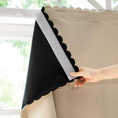 1pc  High Cost-Effective White 100% Blackout Curtains, No-Drill Self-Adhesive, Cozy Decor for Bedroom Kitchen